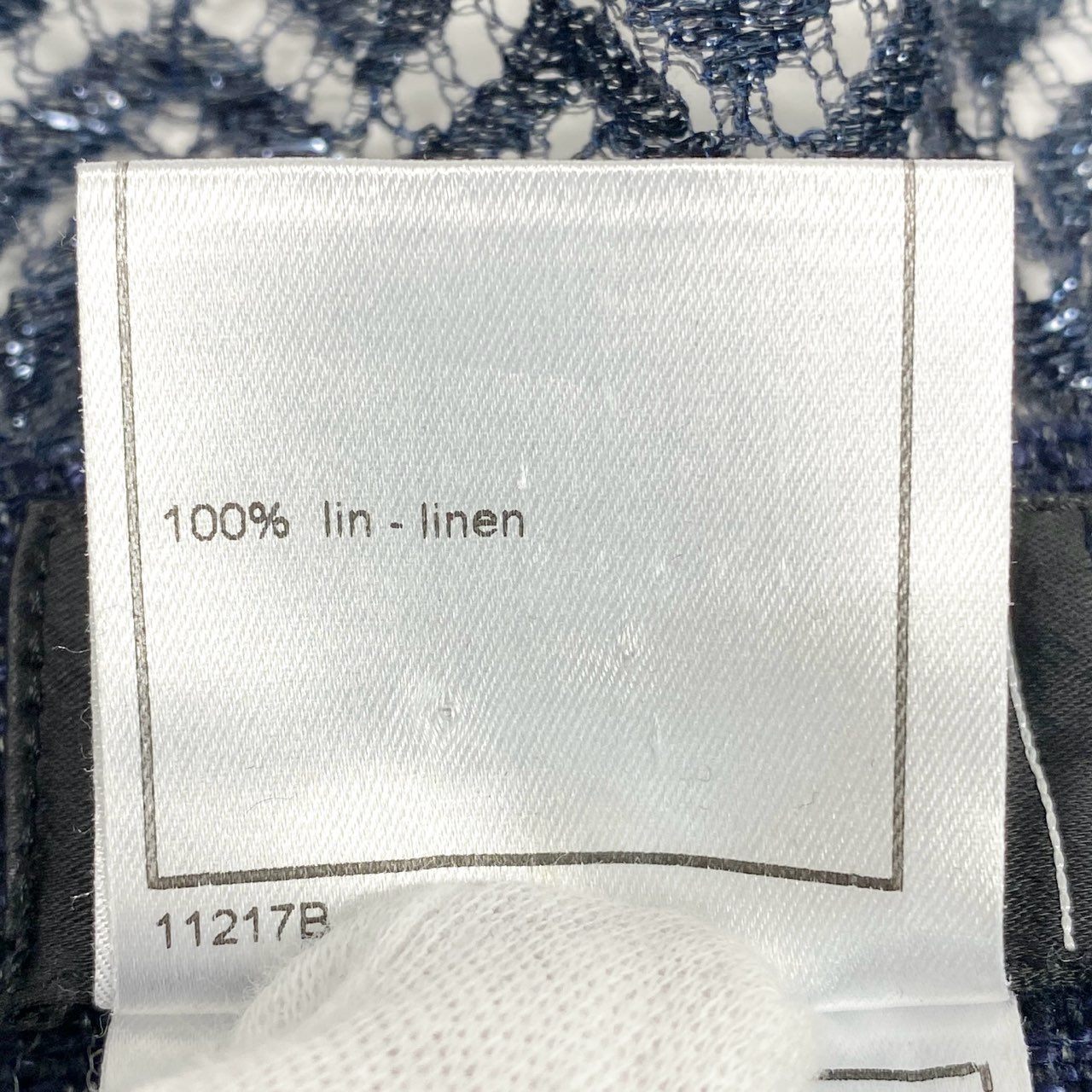 Cb10 CHANEL シャネル 2001 リネンツイードワンドパンツ Indigo Linen Wide Pants P17165V09669 46サイズ インディゴ リネン100％ レディース 女性用ta1