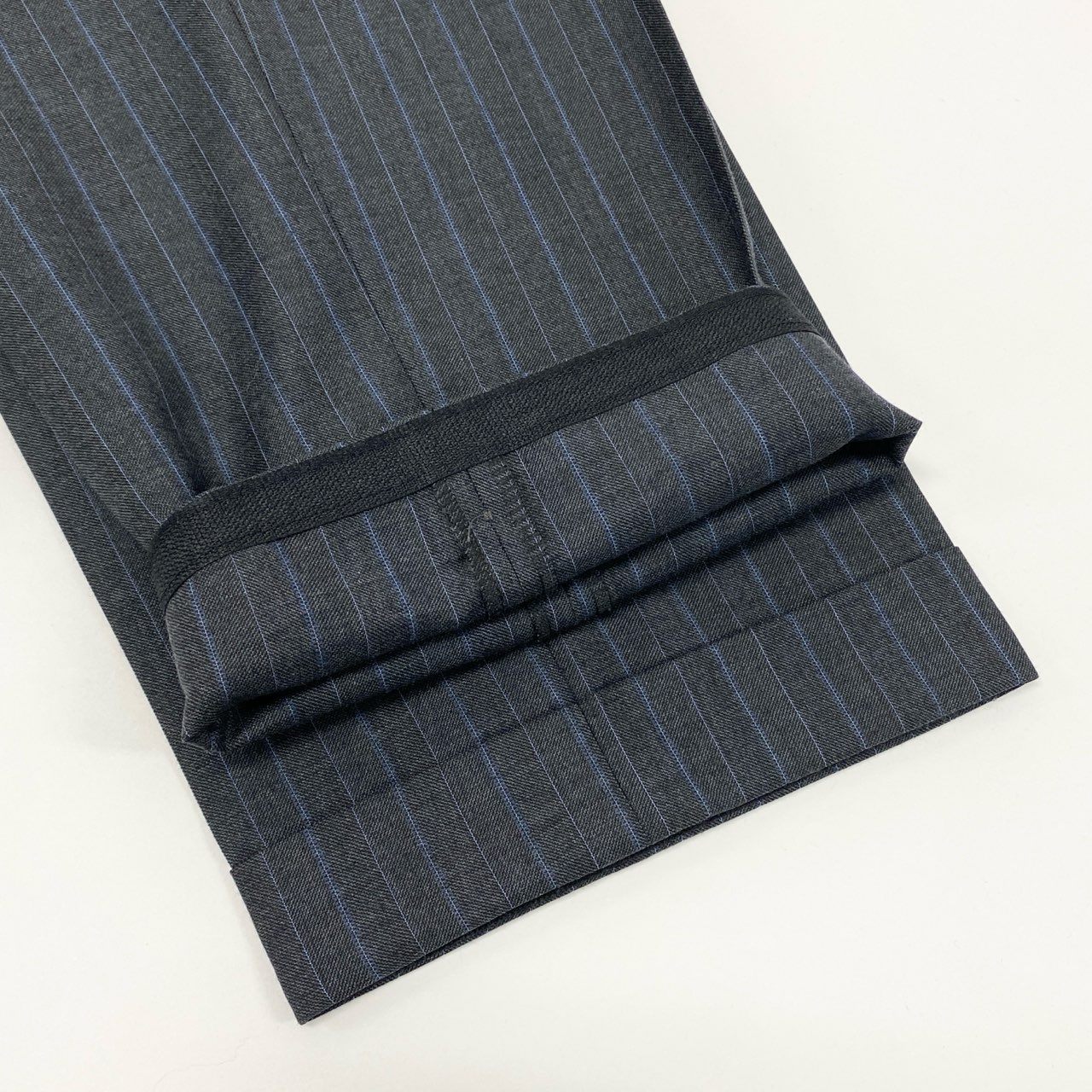 17k9 Ermenegildo Zegna エルメネジルドゼニア su misura スミズーラ TROFEO セットアップ スーツ ジャケット パンツ ストライプ ビジネス フォーマル 48 グレー ウール メンズo07t