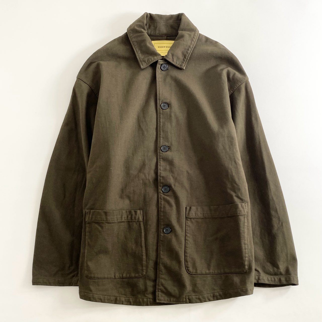 59g26 SEVEN BY SEVEN × Steven Alan セブンバイセブン スティーブンアラン 日本製 GARMENT DYE BLOUSON ガーメントダイブルゾン ジャケット カバーオール 800-1225015 Lサイズ カーキ コットン