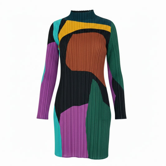 Ab19 PLEATS PLEATSE プリーツプリーズ ISSEY MIYAKE チュニック丈 長袖トップス サイズ3 マルチカラー レディースk02i