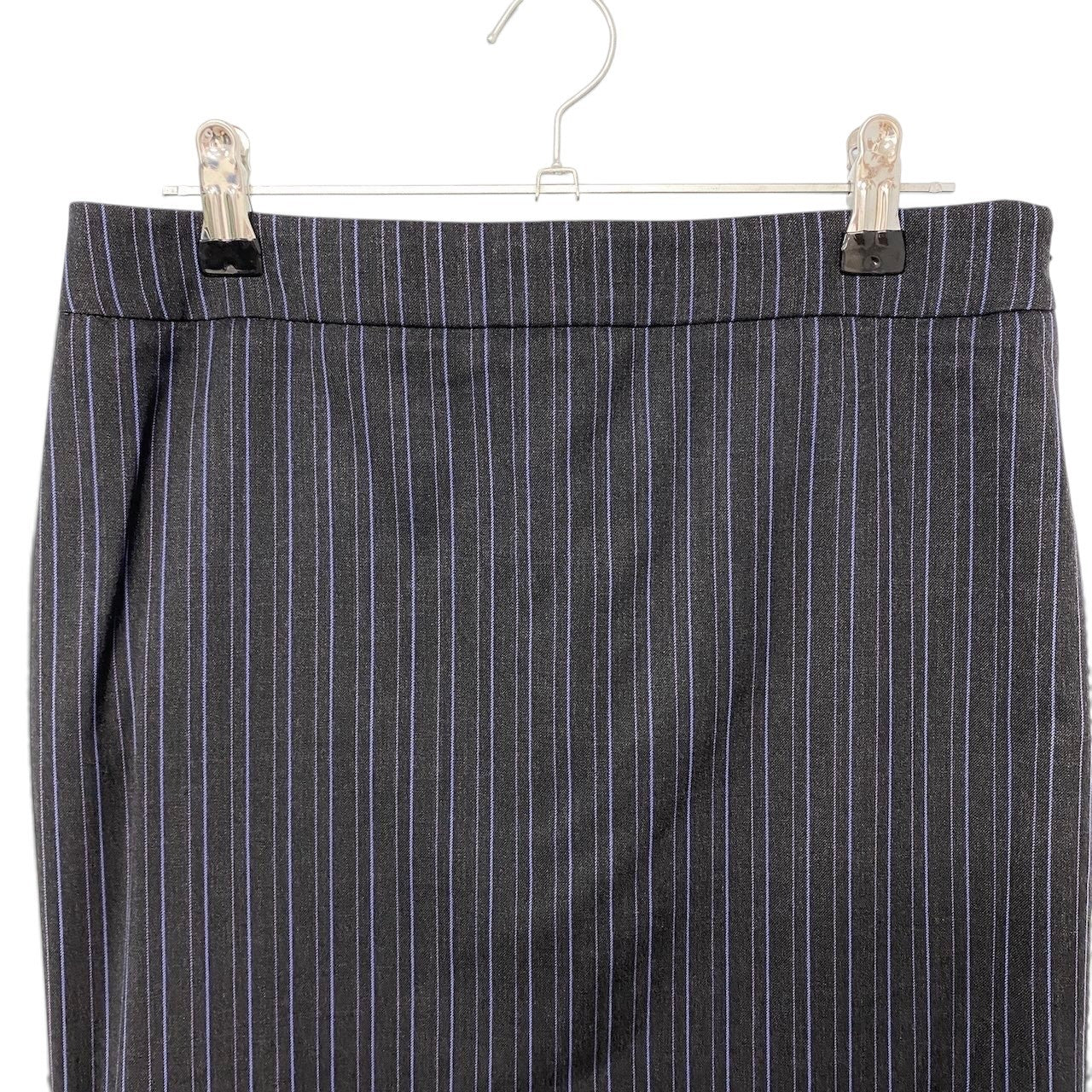 48i1 【美品】 BLACK LABEL Paul Smith ブラックレーベル ポールスミス セットアップ スカートスーツ ストライプ柄 テーラードジャケット 裏地花柄 40/38 ダークグレー パープル レディース 女性用u02t