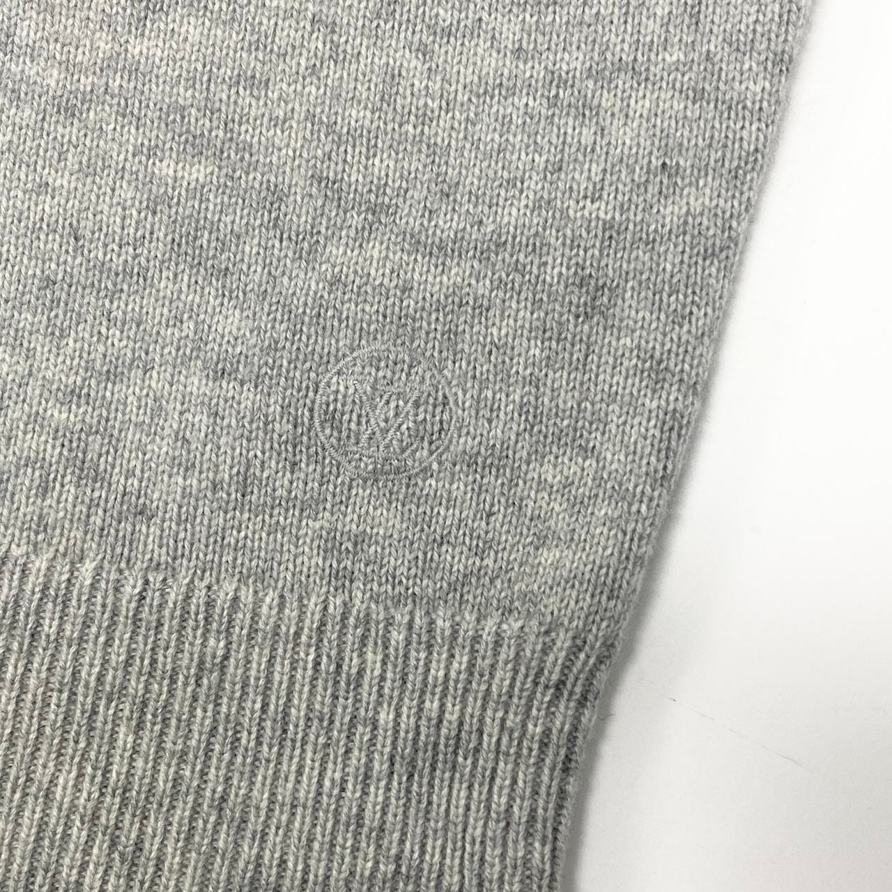 Ec30 《美品》 LOUIS VUITTON ルイヴィトン 5分袖 カシミヤニットセーター Cashmere Knit Sweater サイズS グレー イタリア製t18r