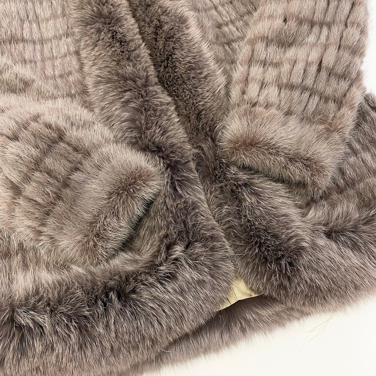 44c21 SAGA MINK サガミンク 染めミンク × フォックスファー コート サイズ11 ブラウン × ホワイト 本毛皮 Mink × Fox Fur Coatt18r