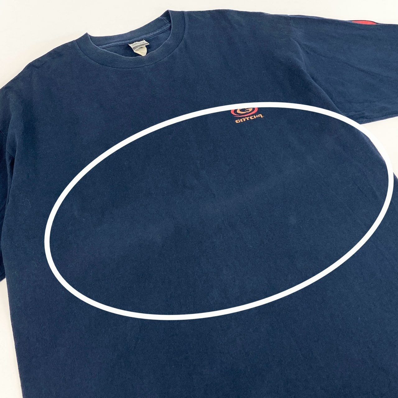 66i11 GOTCHA ガッチャ 長袖カットソー 98年 90’s old surf 両面袖プリント Tシャツ USA製 メンズ 男性用 XL ネイビー マルチカラー コットン100％u02t