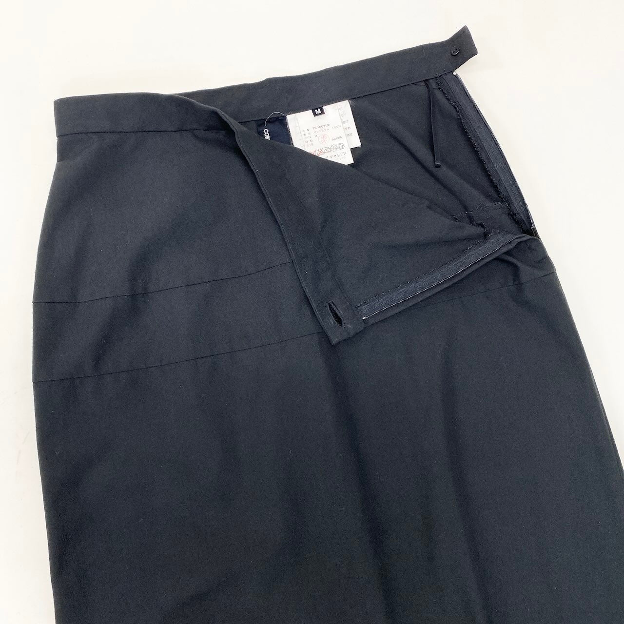 Af6 trico COMME des GARCONS トリコ コムデギャルソン ロングスカート AD1998 サイズM ブラック 無地 ポリエステル100％ レディース 女性用u02t