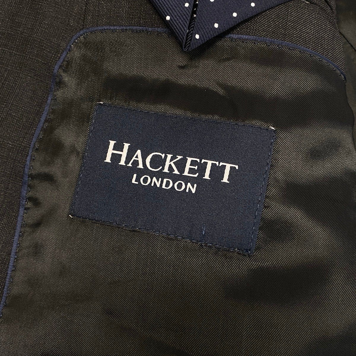 10j14 【新品保管品】HACKETT LONDON ハケット 大きいサイズ スーツセットアップ テーラードジャケット スラックスパンツ 54サイズ グレー ウール100％ メンズ 男性用u02t