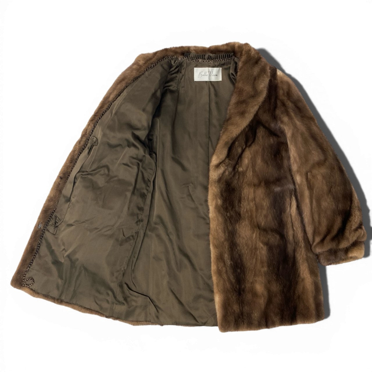 21c4 SAGA MINK サガミンク 銀サガ パステルミンク ファーコート サイズ13 ブラウン 最高級本毛皮 Pastel Mink Fur Coatt18r