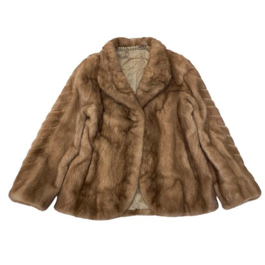 52i24 袖段 パステルミンク ファーコート サイズ11 茶系 本毛皮 Pastel Mink Fur Coat リアルファーt18r
