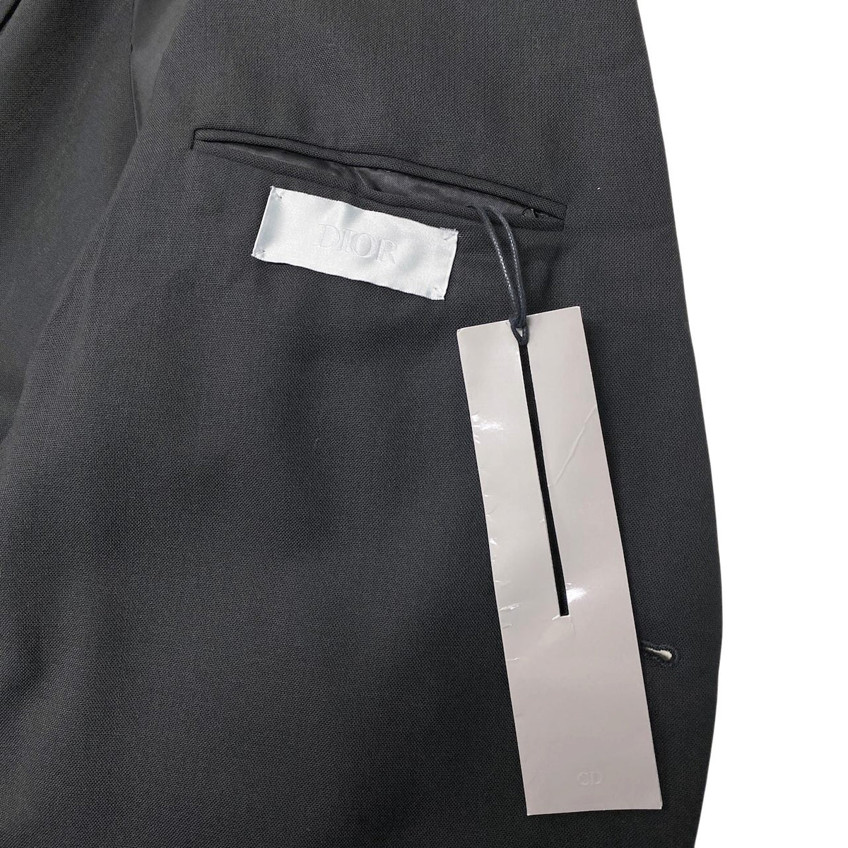 47j16 【極美品】 DIOR ディオール テーラードジャケット アンコンジャケット  シングル 2B サイズ48 ブラック ウール100％ メンズu02t
