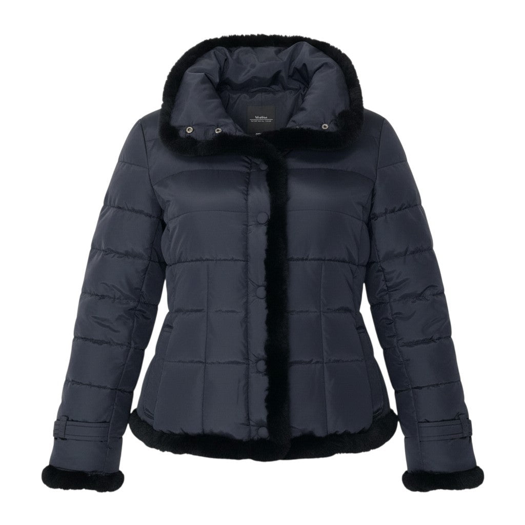 21g16 Max Mara WEEKEND LINE マックスマーラ ダウンジャケット スタンドカラー ファーデザイン サイズ42 ブラック レディース 女性用u02t