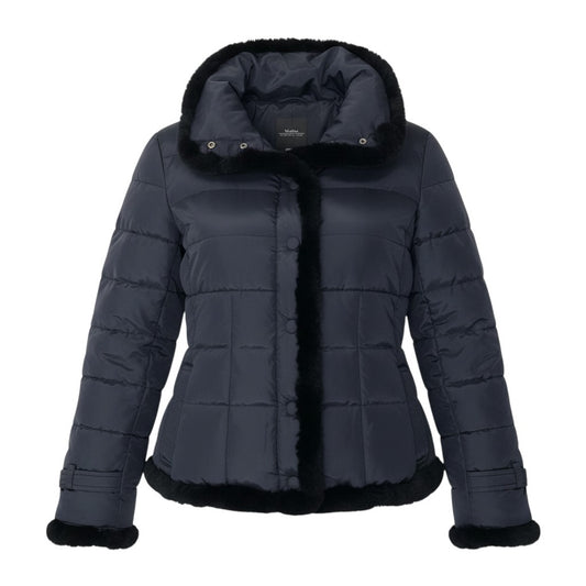 21g16 Max Mara WEEKEND LINE マックスマーラ ダウンジャケット スタンドカラー ファーデザイン サイズ42 ブラック レディース 女性用u02t
