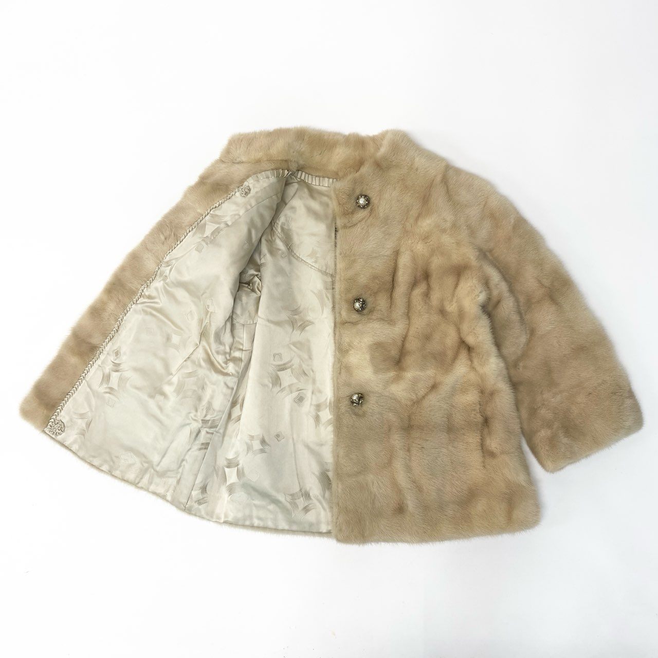 51c14 パールミンク ファーコート サイズF ホワイト 本毛皮 Pearl Mink Fur Coat リアルファー 毛質◎t18r