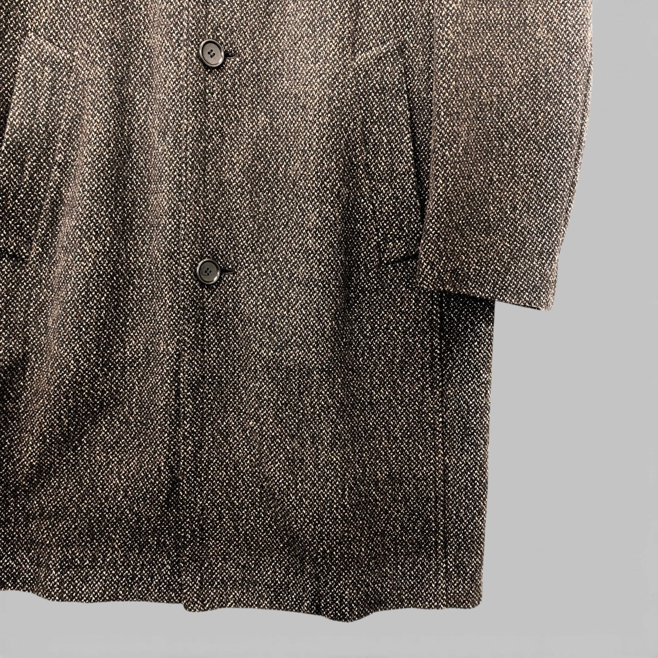 24b13 【美品】BARNEYS NEWYORK バーニーズニューヨーク ツイードステンカラーコート ロングコート VESTIMENTA ブラウン メンズ 男性用u02t