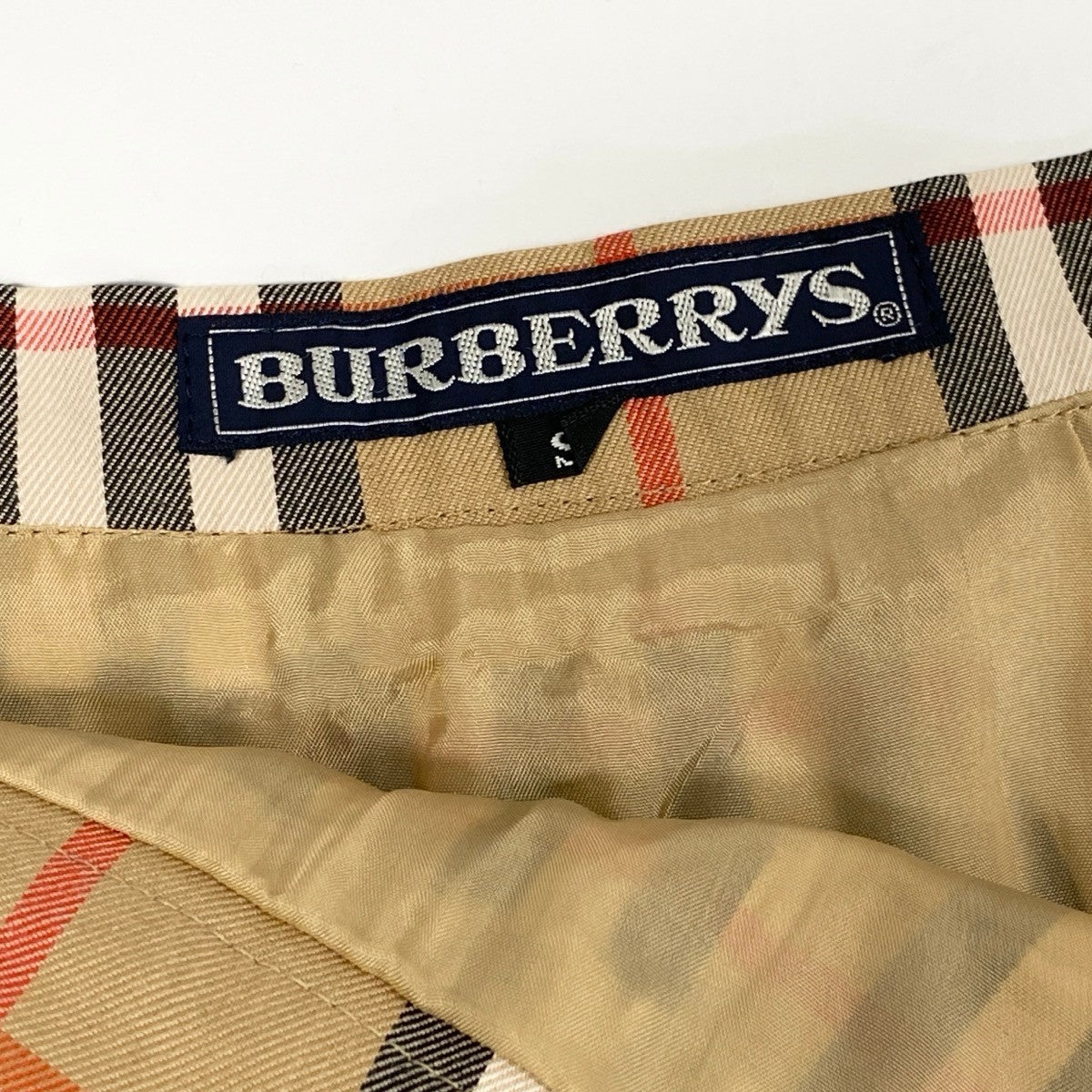 12i14 BURBERRYS バーバリーズ プリーツスカート ノバチェック Sサイズ ブラウン レディース 女性用u02t