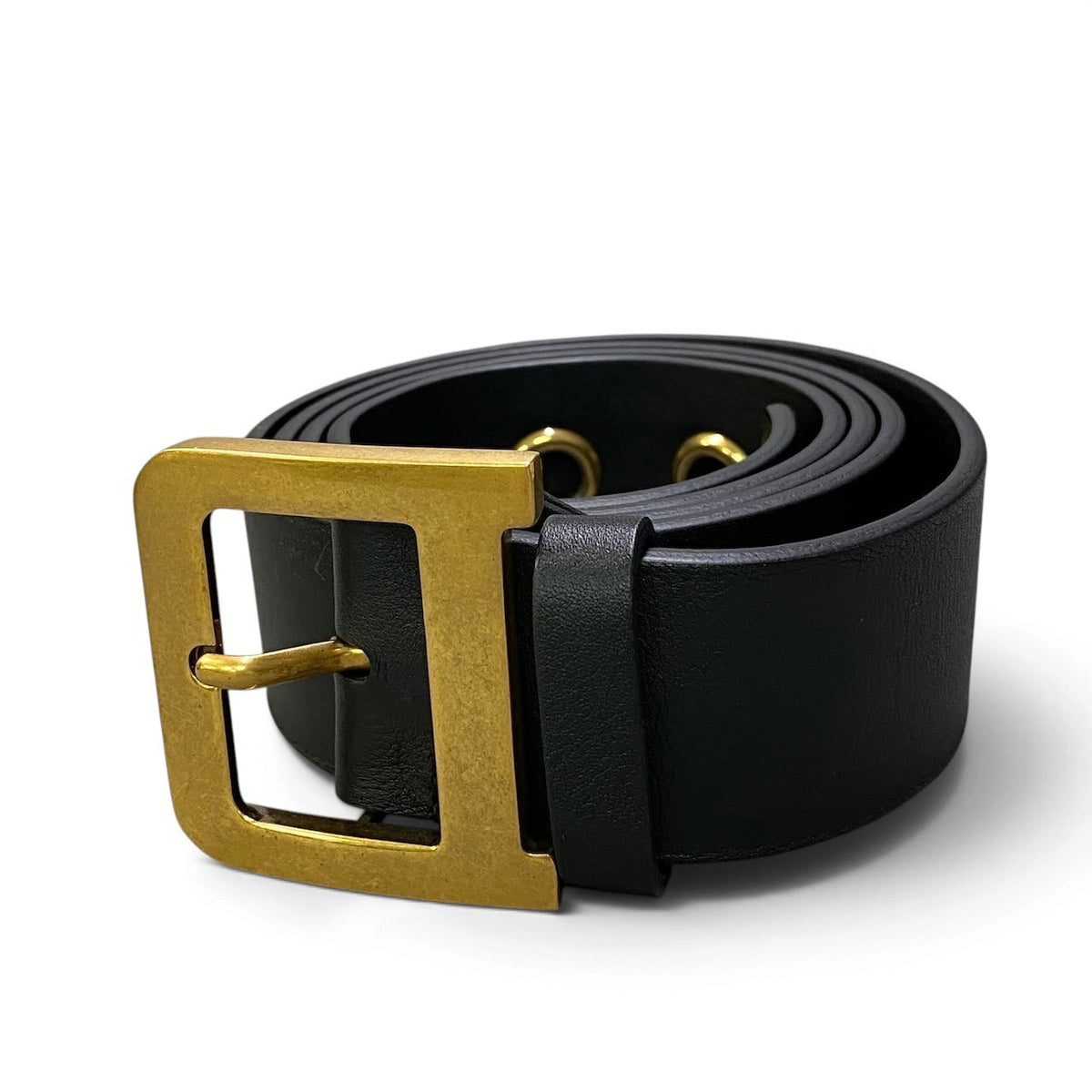j15 《新品同様》 Christian Dior クリスチャンディオール Dバックル ディオールクエイク レザーベルト 90 ブラック レザーu02t