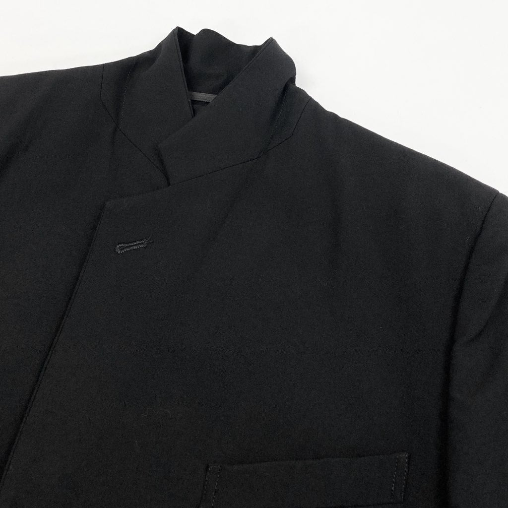 62l24【美品】COMME des GARCONS コムデギャルソン AD1991 Vintage ウールギャバ アシンメトリージャケット Sサイズ ブラック メンズk02i