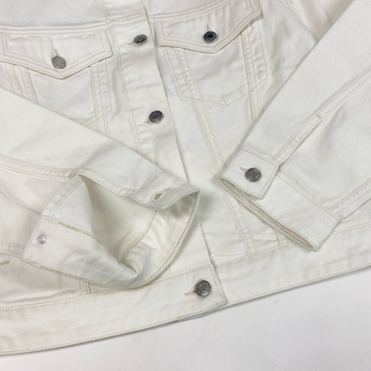 Hc2 MAISON MITSUNE メゾンキツネ ホワイトデニムジャケット サイズM ホワイト メンズ 男性用 アウターk02i