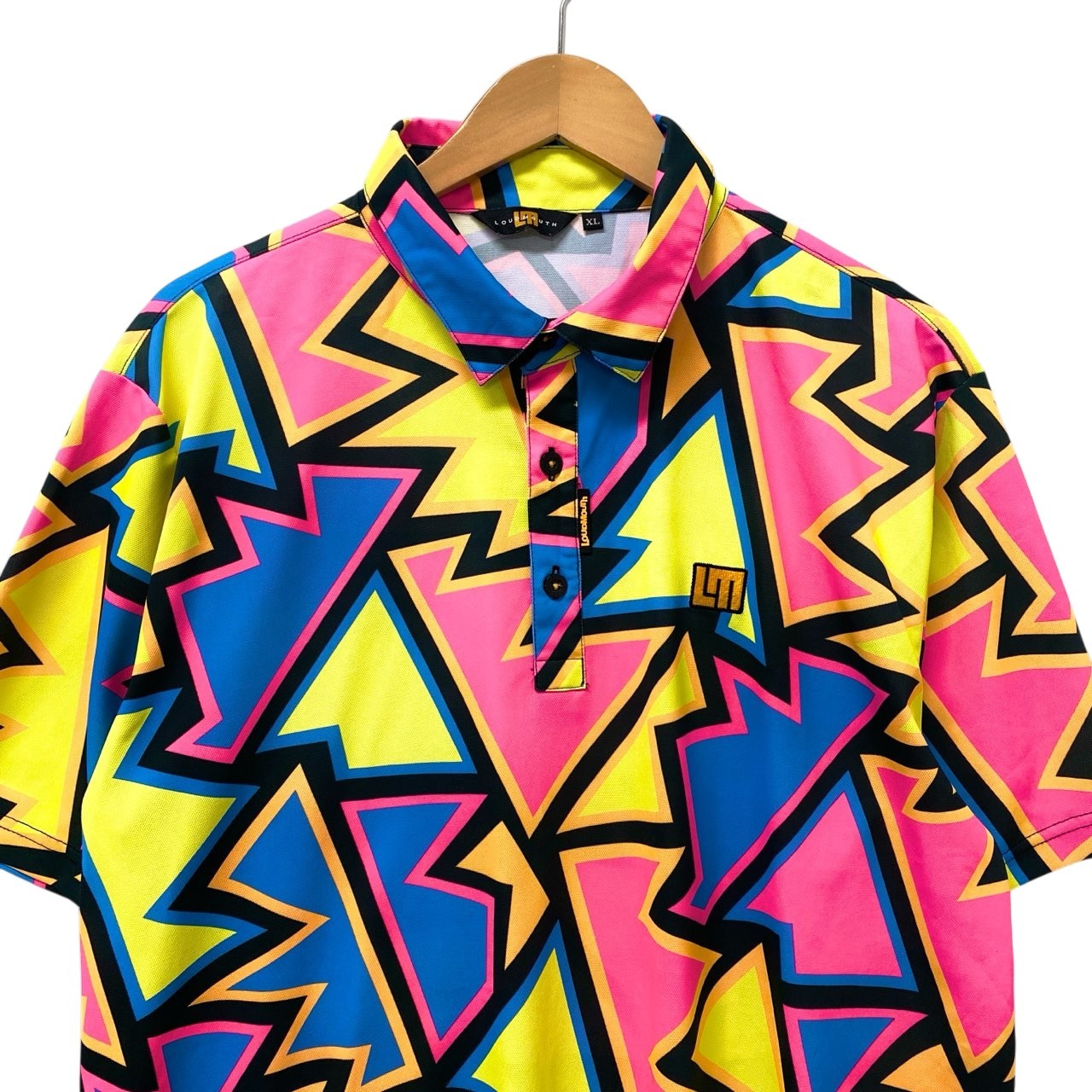 51c13 《極美品》 LOUD MOUTH ラウドマウス 半袖ポロシャツ ハーフパンツ 吸水速乾素材 XL マルチカラー ポリエステル ゴルフウェアu02t