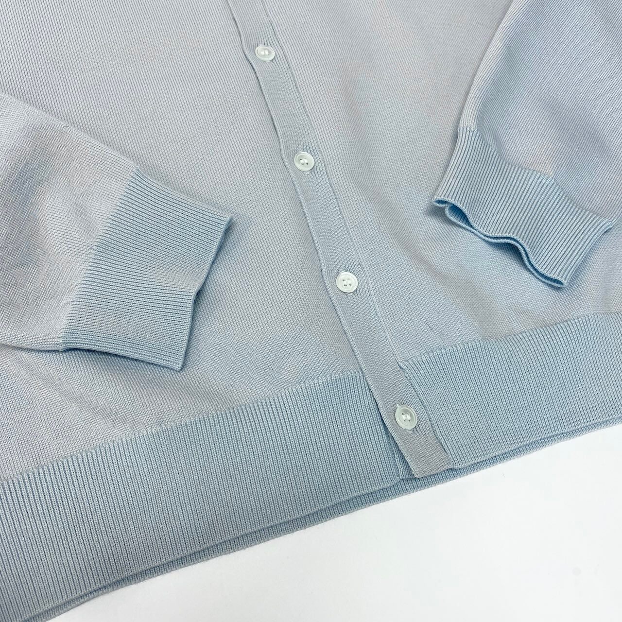 11c29 《未使用品》 NKNIT ンニット 25AW Logo Knit Cardigan ロゴニットカーディガン サイズ1 サックス タグ付t18r