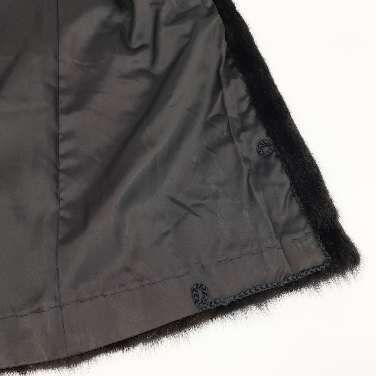 67e13 SAGA MINK サガミンク 銀サガ ダークミンク 超ロングコート 丈110cm サイズ13 ブラック 最高級本毛皮 Mink Fur Long Coatt18r