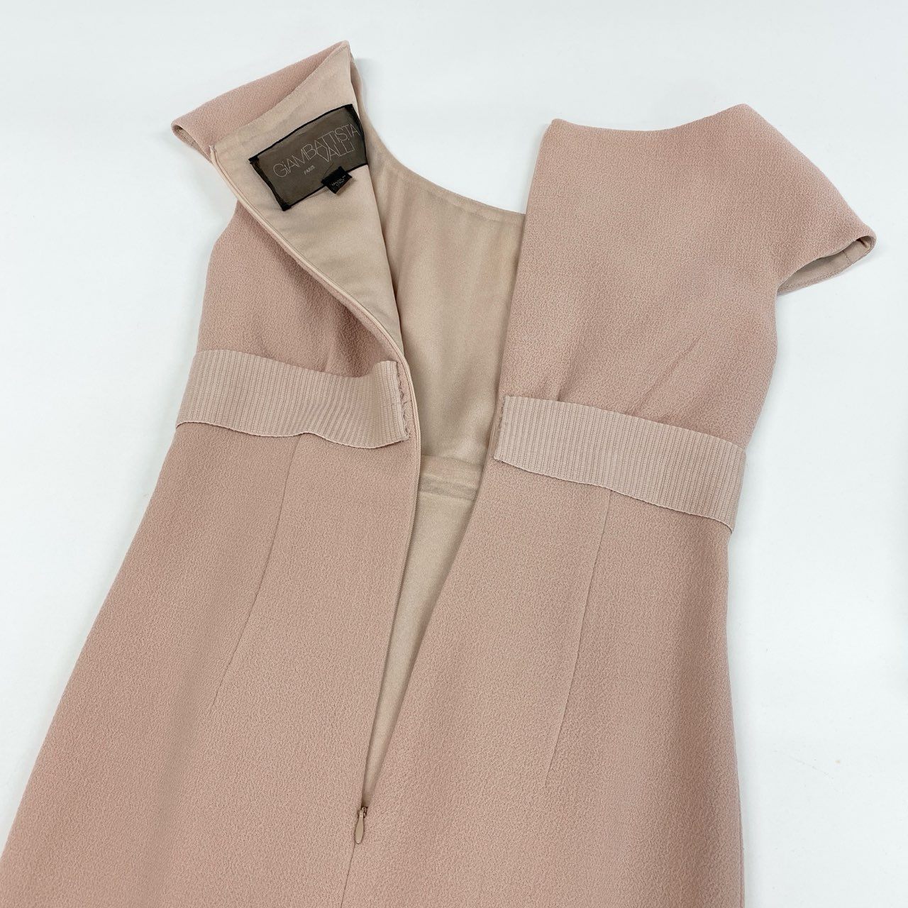 78i11 Giambattista Valli ジャンバティスタヴァリ ノースリーブワンピース ロングワンピース ウエストリボン サイズ38 ピンク ウール レディースu02t