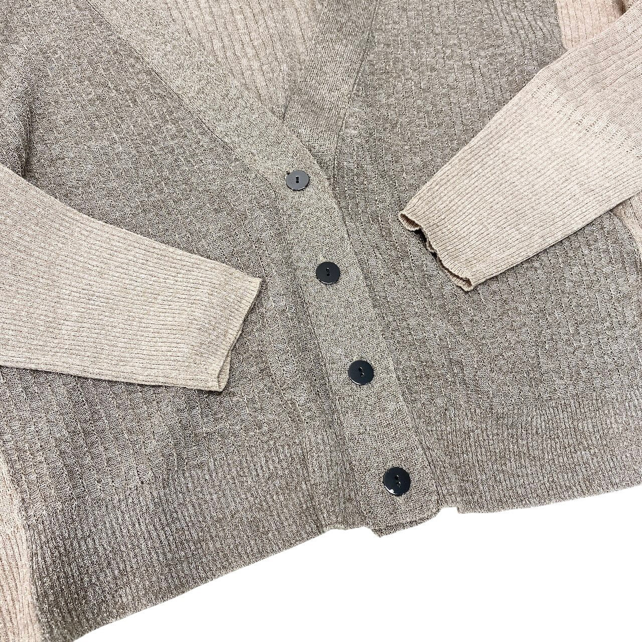 Ef8 Max&Co. マックスアンドコー ラメニット ロングスリーブカーディガン バイカラー ベージュ グレー系 レディース 女性用u02t