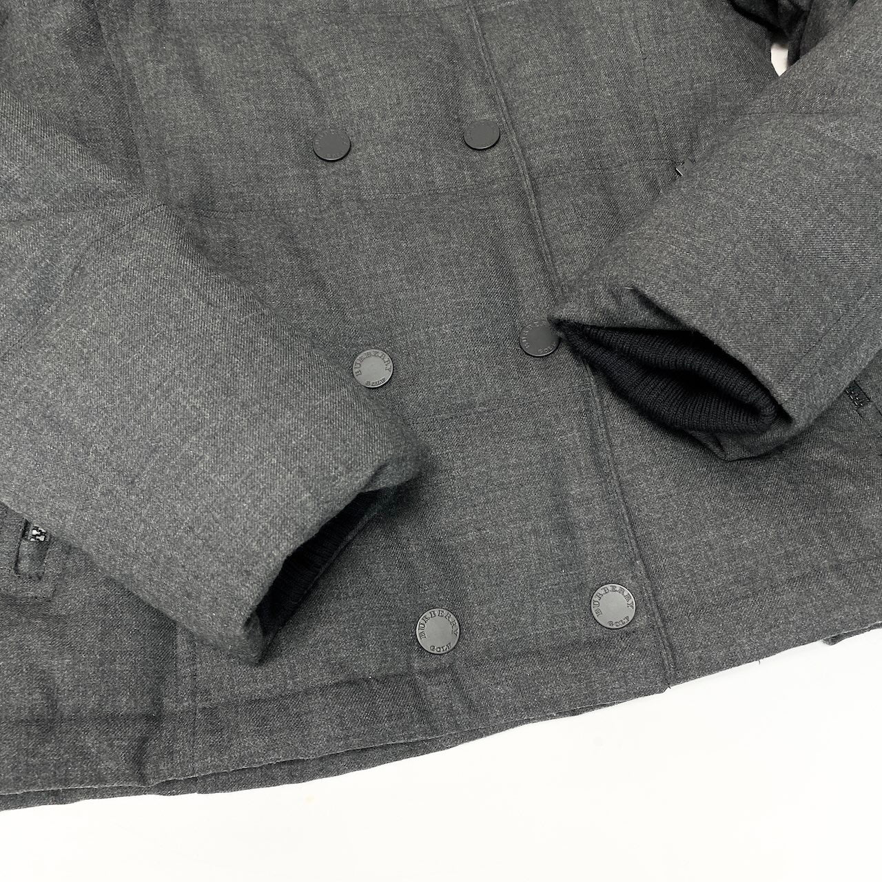 22e7 BURBERRY GOLF バーバリーゴルフ ゴルフウェア ダウンジャケット アウター フォックスファー E6F65-491-08 サイズ1 グレー レディース女性服u02t