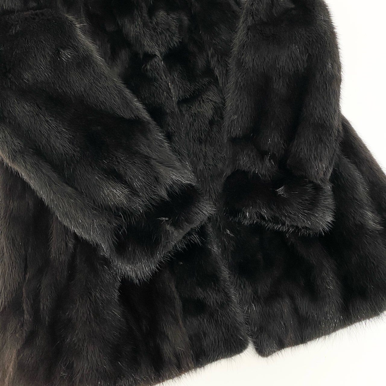 68a24 SAGA MINK サガミンク 銀サガ ダークミンク ファーコート サイズ11 ブラック 最高級本毛皮 Mink Fur Coatt18r