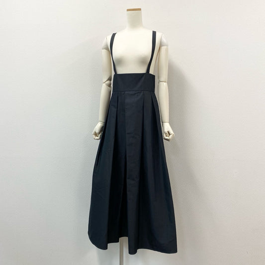 63i12 Drawer ドゥロワー コットンシルクストラップスカート 22AW フレアスカート プリーツ レディース 女性用 6524-299-1700 36 ブラック コットン シルクu02t