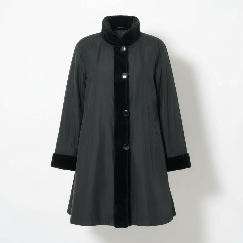 84a14 シェアードミンク ミンクコート 毛皮コート リバーシブル ダイヤ模様 F ブラック系 ミンクファー ダークミンクt18r