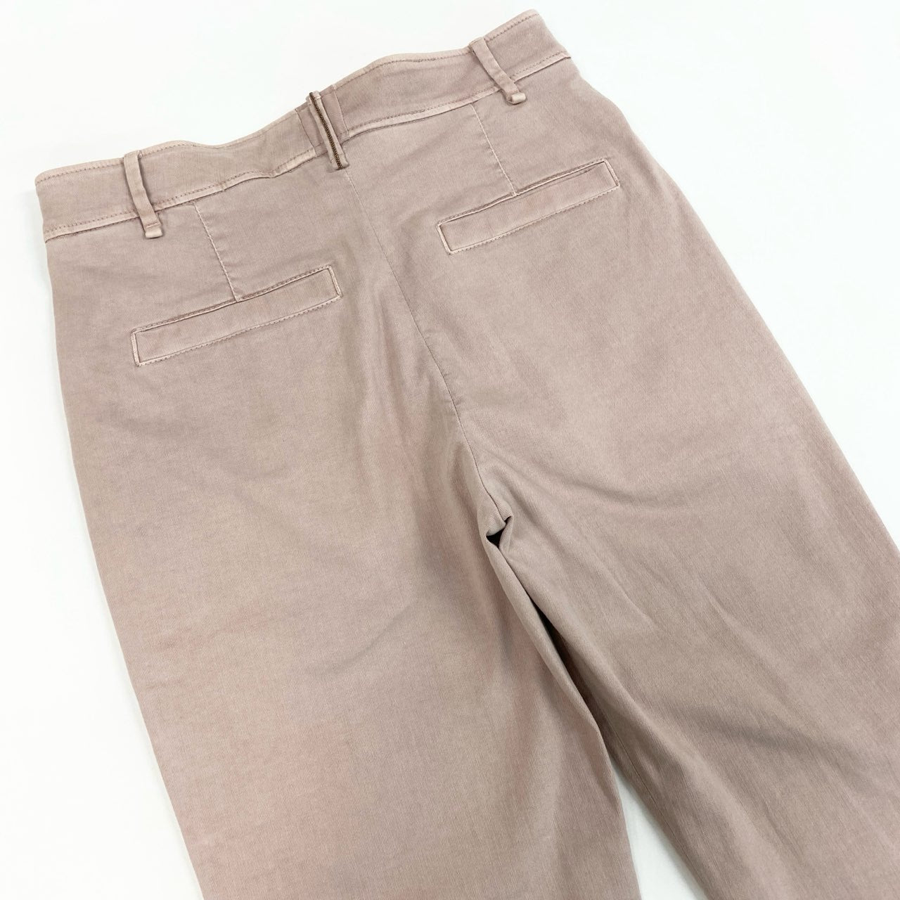 31k2 BRUNELLO CUCINELLI ブルネロクチネリ イタリア製 ビーズデザイン 2タックパンツ ボトムス 40 ピンク コットン レディースo07t