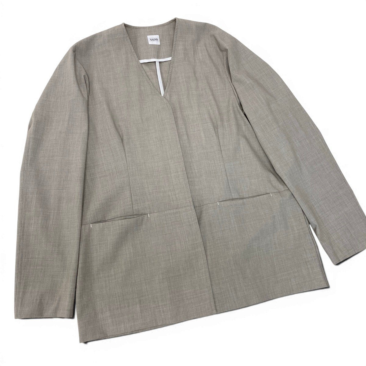 69g14 YENN イエン 23SS セットアップ カーディガンジャケット 2タックワイドパンツ サイズFREE ベージュ レディースu02t