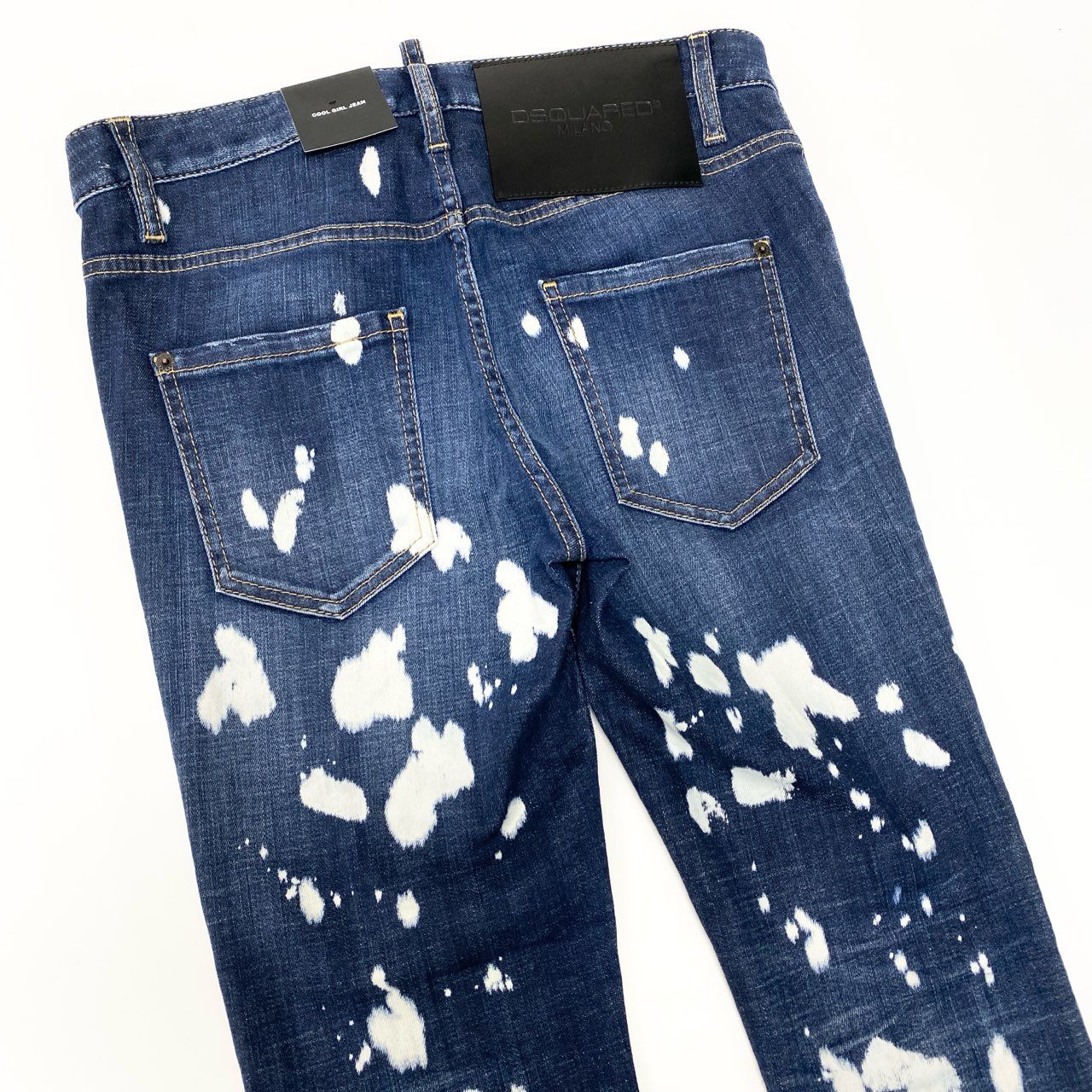 33c10《未使用品》 DSQUARED2 ディースクエアード ブリーチダメージ加工 スキニーデニムパンツ S75LB0525 サイズ38 インディゴ COOL GIRL JEAN タグ付t18r