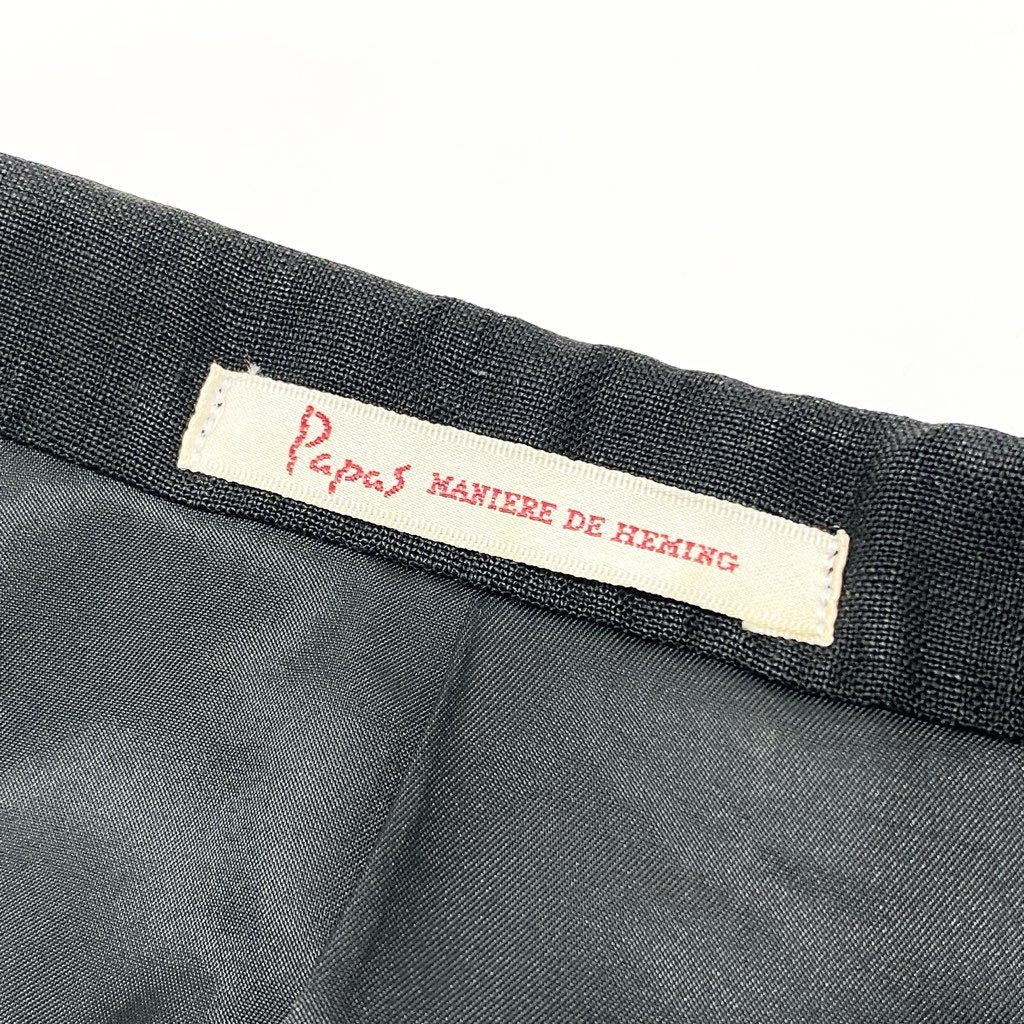 81L15 Papas パパス テーラードジャケット サマージャケット M ブラック リネン100 メンズu02t