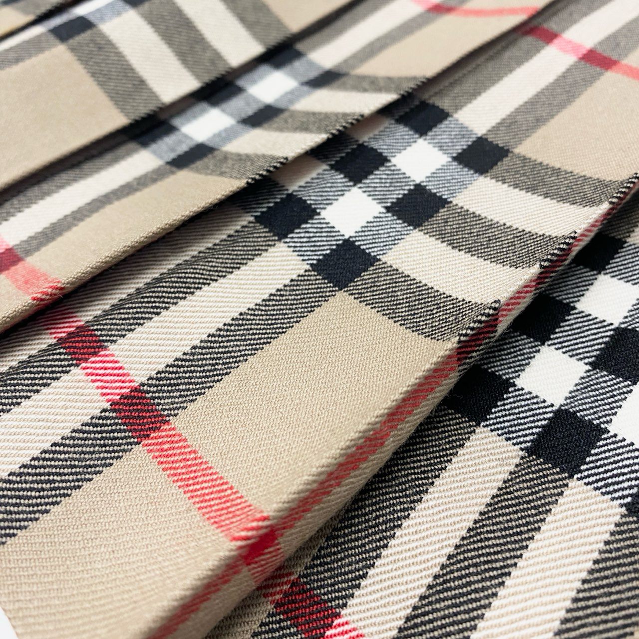 60c6 Vintage Burberrys バーバリーズ ヴィンテージ ノバチェック フレアスカート タックプリーツ 13AR ベージュ系 ウール レディースu02t