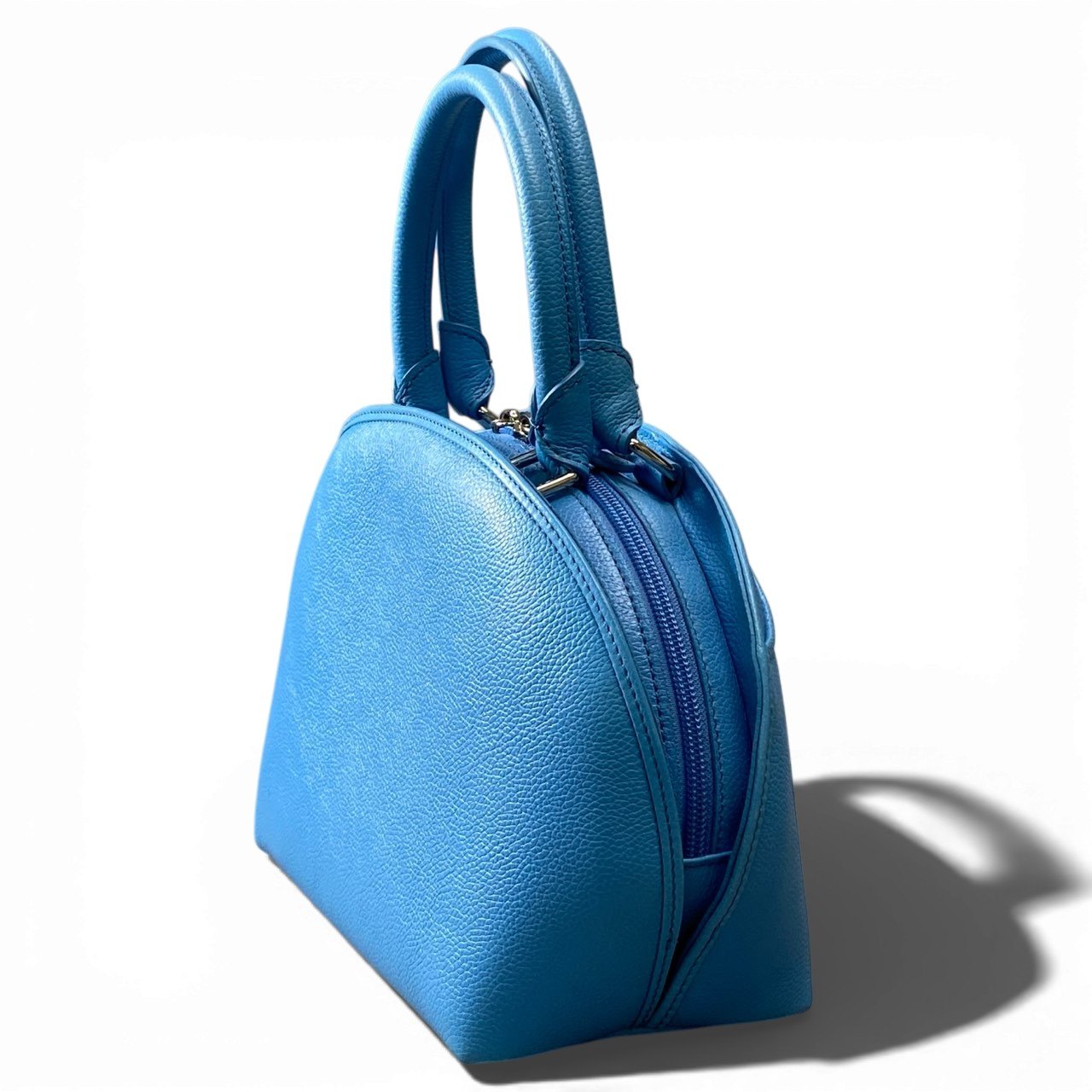 ha5｟美品》 MORABITO モラビト DIANE ディアンヌ ハンドバッグ マリンブルー レザー レディース 女性用u02t