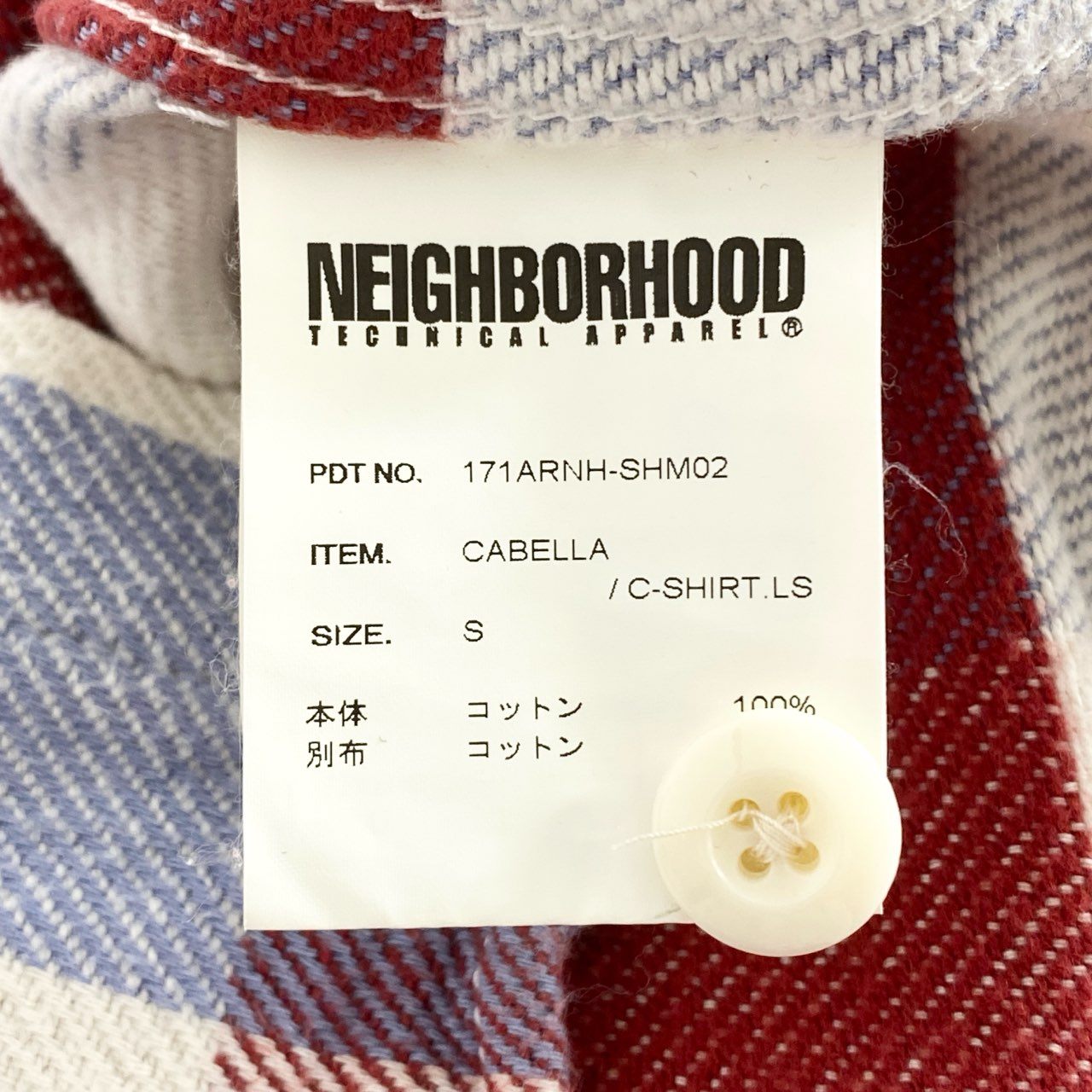 59g26 日本製 NEIGHBORHOOD ネイバーフッド CABELLA/C-SHIRT.LS 長袖シャツ ネルシャツ ロングスリーブ 171ARNH-SHM02 S マルチカラー コットン