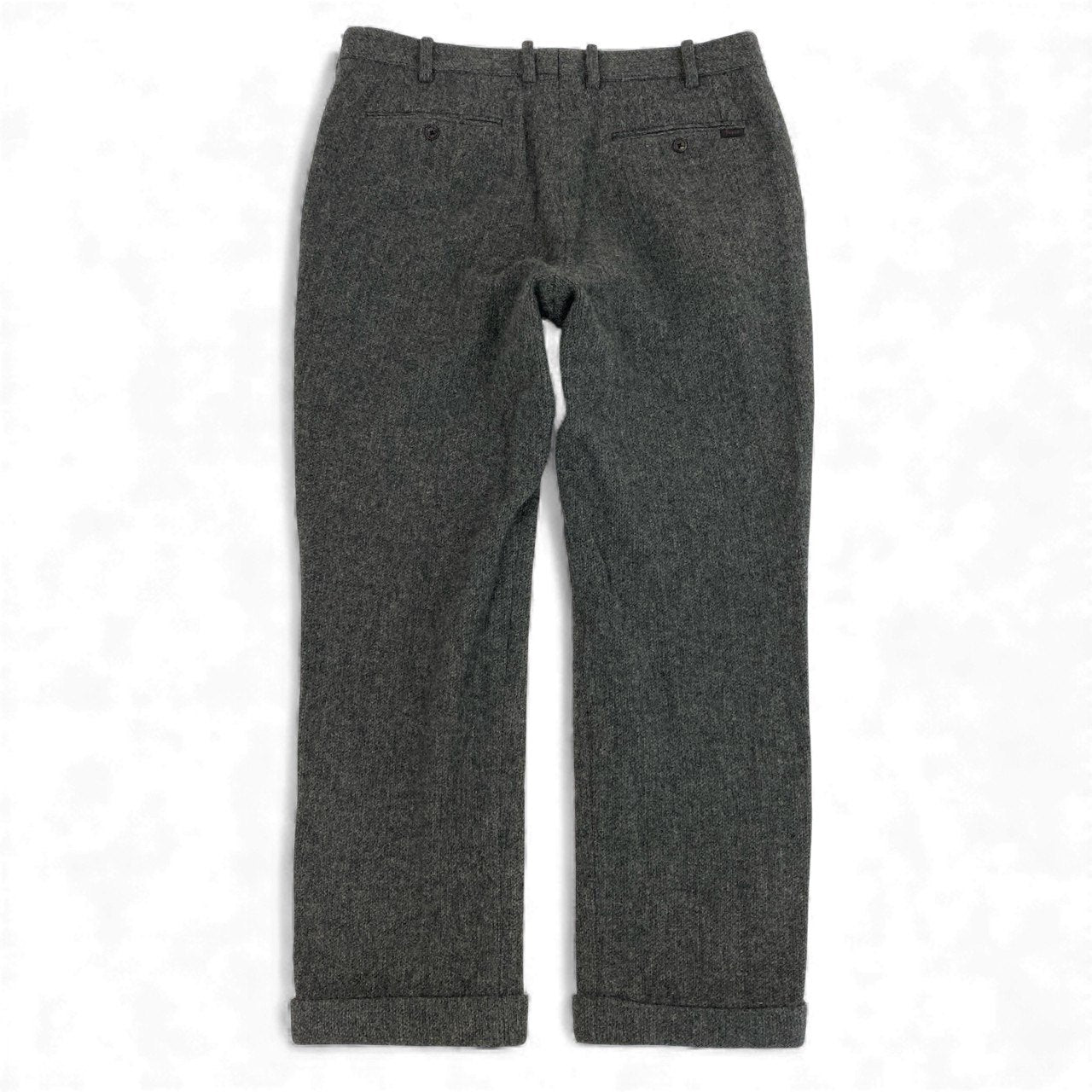 46L8 Papas パパス スラックスパンツ テーパードパンツ ボトムス フランネル生地 52 LL グレー ウール メンズu02t