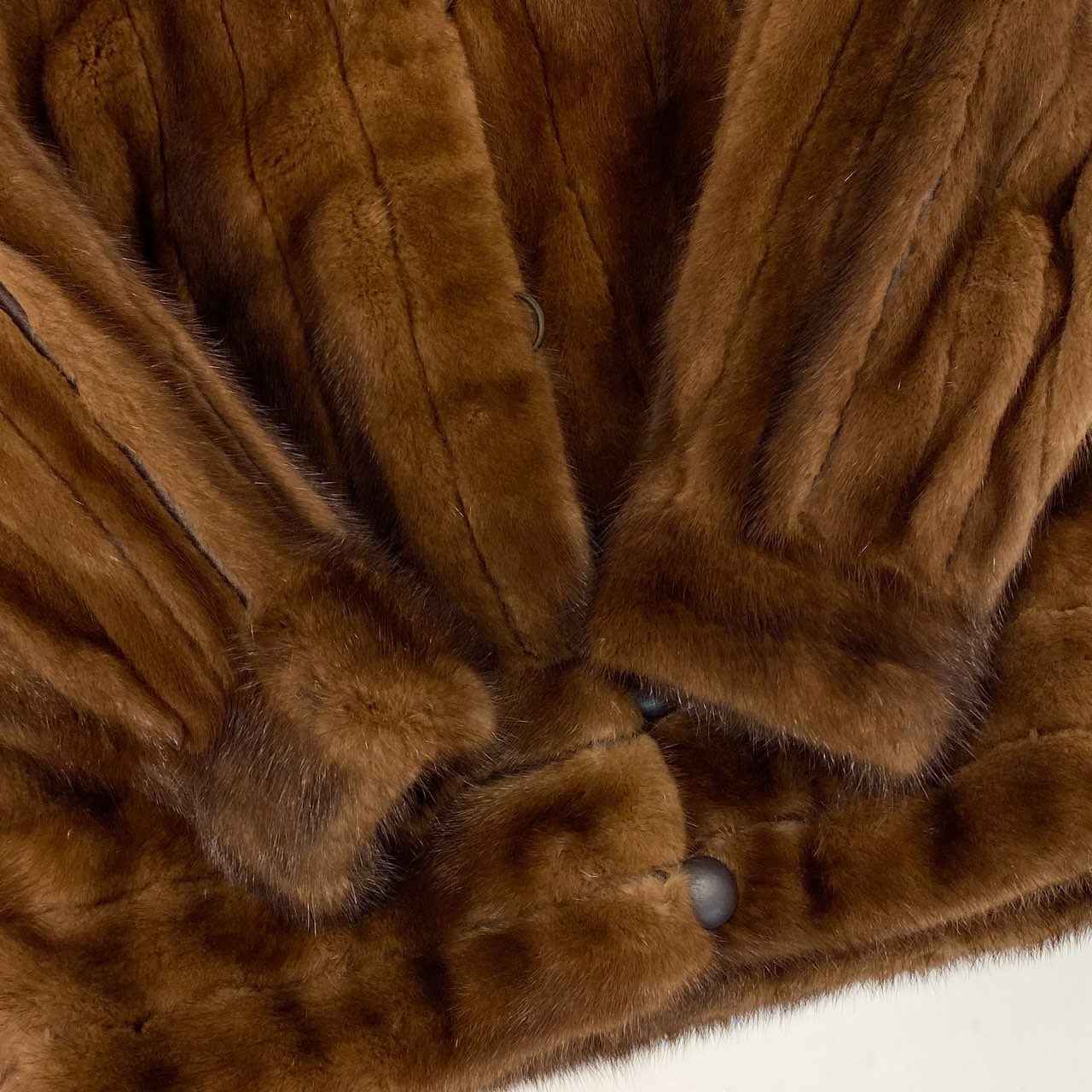 23l1 EMBA エンバ スカンブラウンミンク レアデザイン コート 11号 ブラウン 本毛皮 デミバフ ジャケット MINK FUR リアルファーt18r