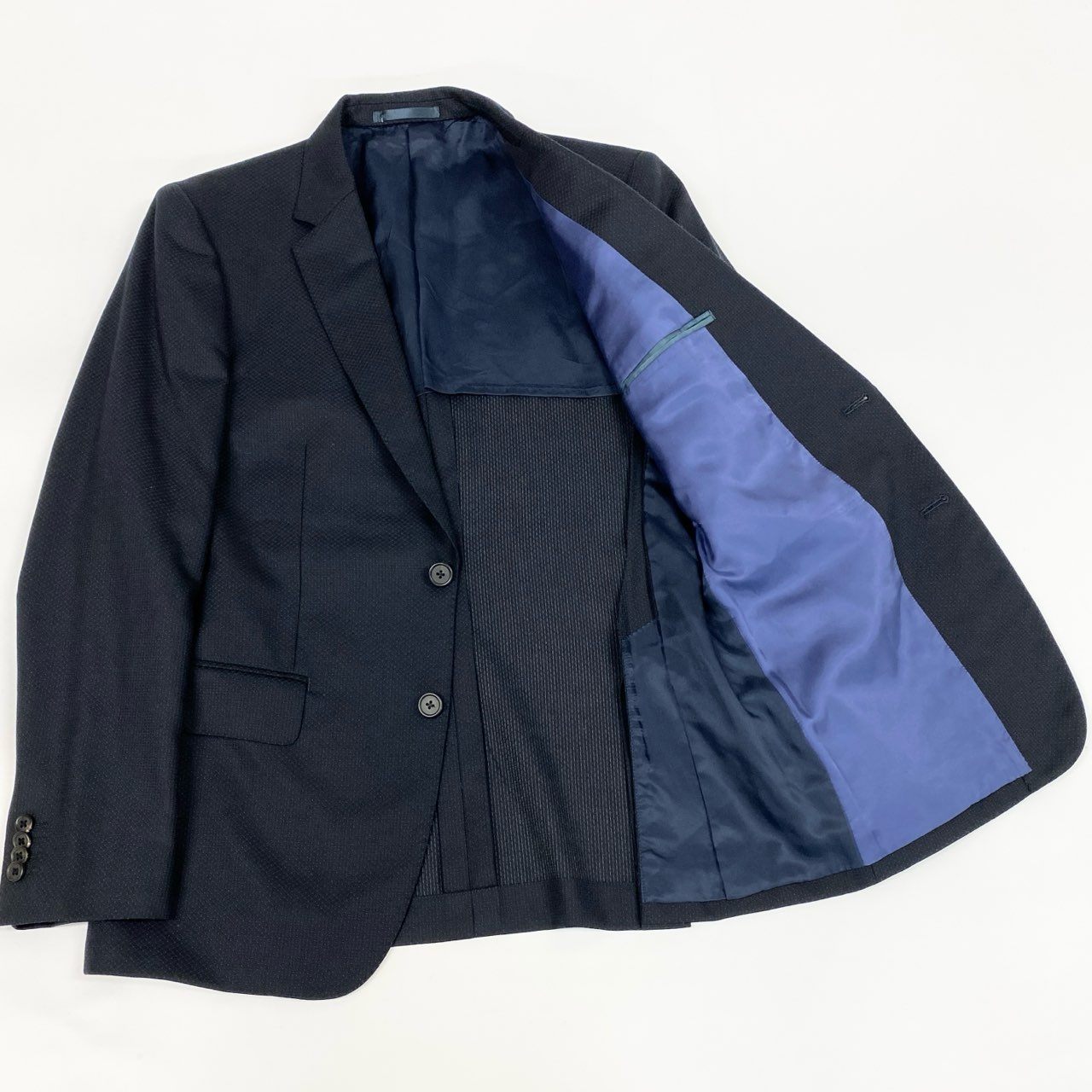 60d13 Paul Smith ポールスミス SOHO FIT セットアップスーツ シングルスーツ 背抜き ウール混 PF-ST-78862 サイズL ネイビー メンズ 紳士服o07t