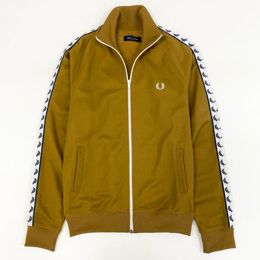 68g24 FRED PERRY フレッドペリー サイドライン トラックジャケット ジャージ サイズS マスタード メンズ_