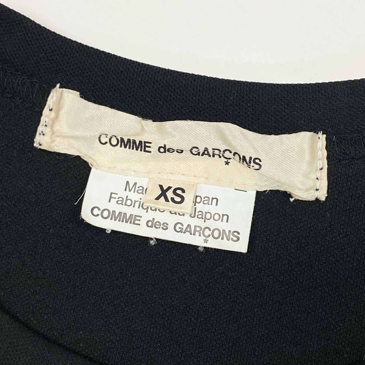 Ab26 COMME des GARCONS コムデギャルソン 2024 クロップド 変形ブラウス カットソー トップス XS ブラック ポリエステル レディースu02t