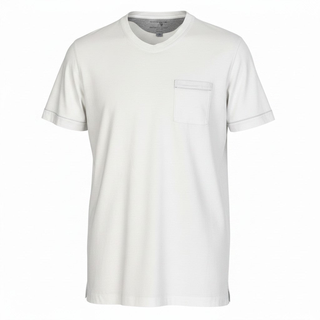 84e29 BRUNELLO CUCINELLI ブルネロクチネリ SLIM FIT Vネック 半袖Tシャツ カットソー サイズXS ホワイト コットン100％ メンズ 紳士服u02t