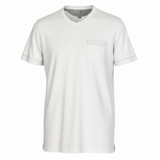 84e29 BRUNELLO CUCINELLI ブルネロクチネリ SLIM FIT Vネック 半袖Tシャツ カットソー サイズXS ホワイト コットン100％ メンズ 紳士服u02t