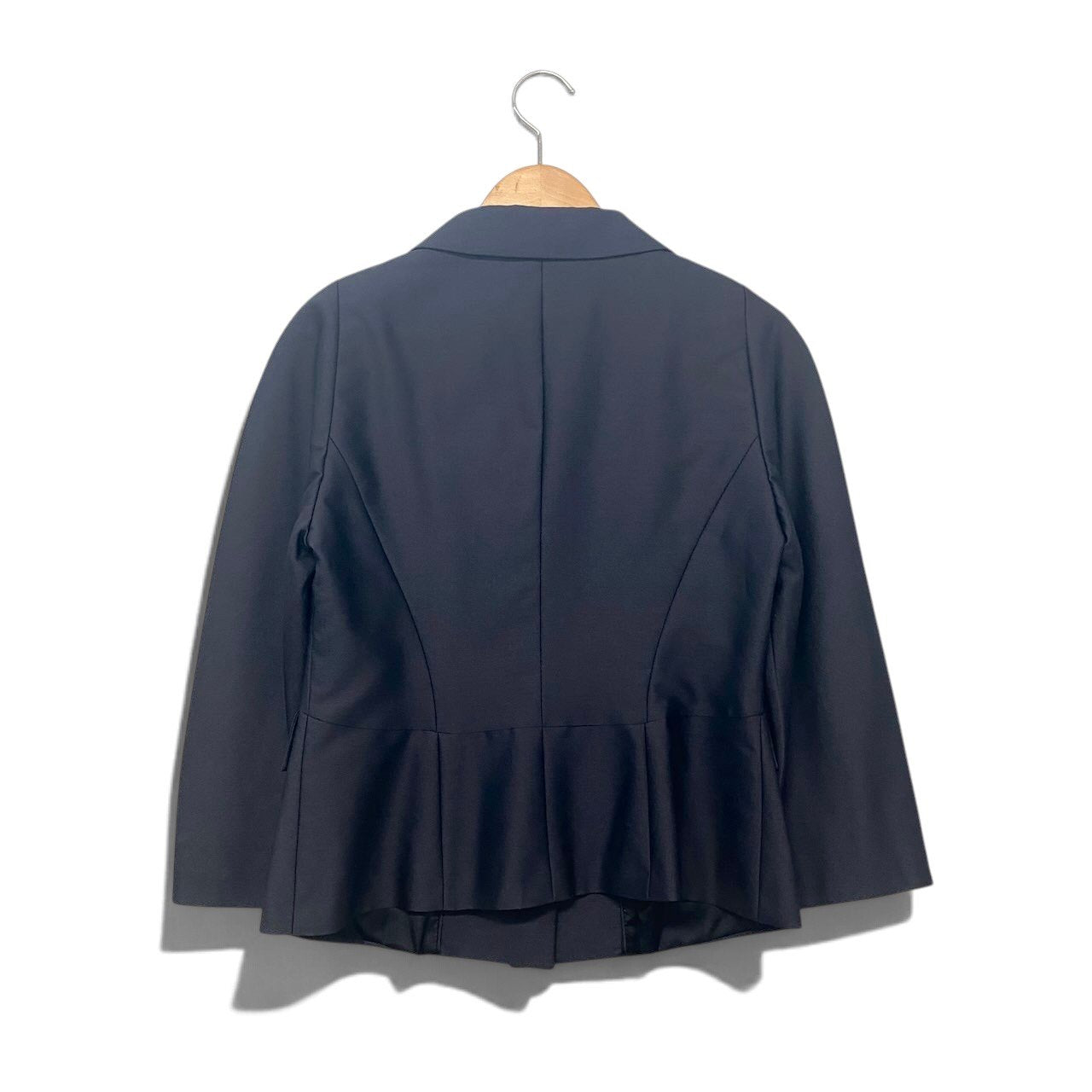 2h28 【美品】 MaxMara マックスマーラ テーラードジャケット アンコンジャケット 薄手 フォーマル サイズ42 ネイビー レディース 女性用u02t