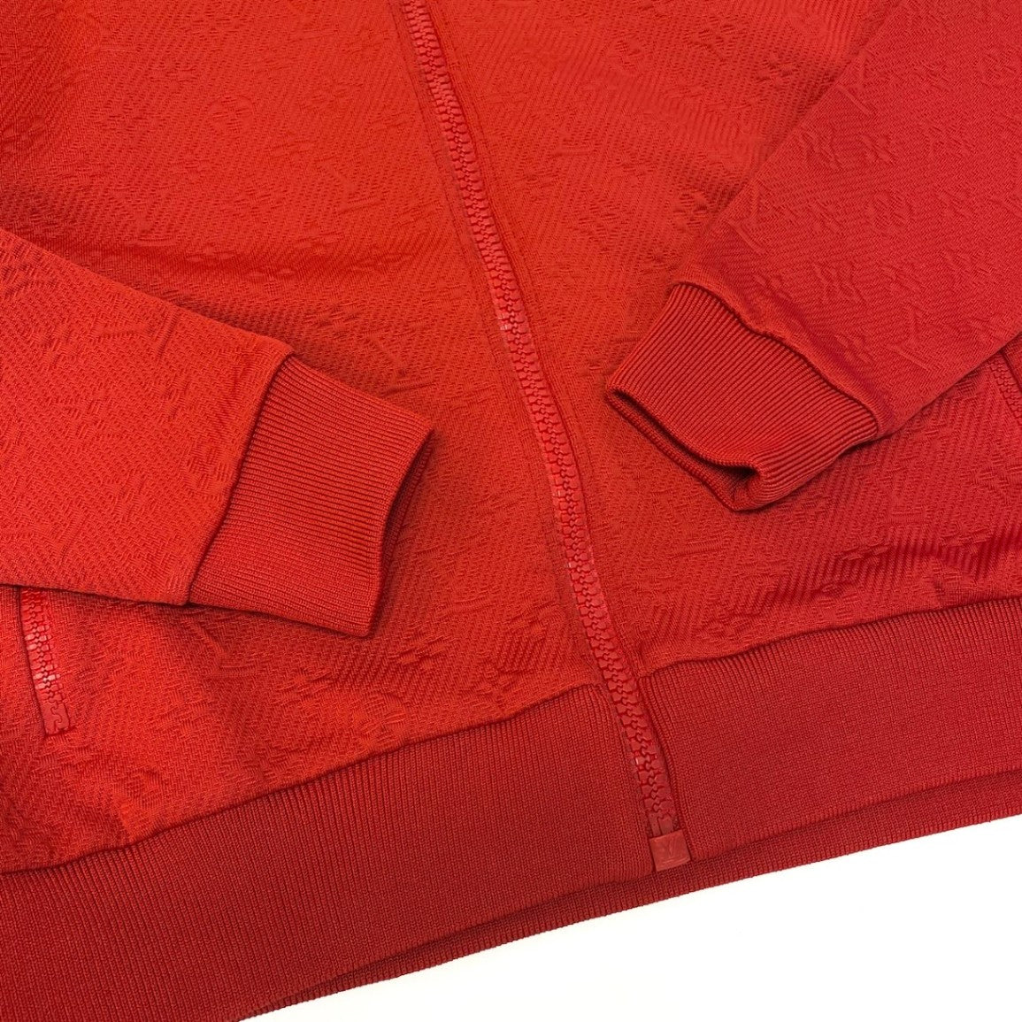 Id15 LOUIS VUITTON ルイヴィトン LV モノグラム ジップジャケット Monogram Zip Jacket サイズS レッド ブルゾンt18r