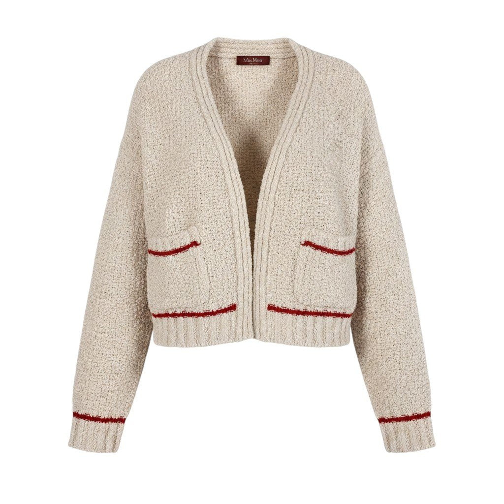 Ii3 【極美品】 Max Mara STUDIO マックスマーラ ステューディオ 2022 スラブヤーニニット カーディガン Ⅿ ベビーピンク レディースk02i