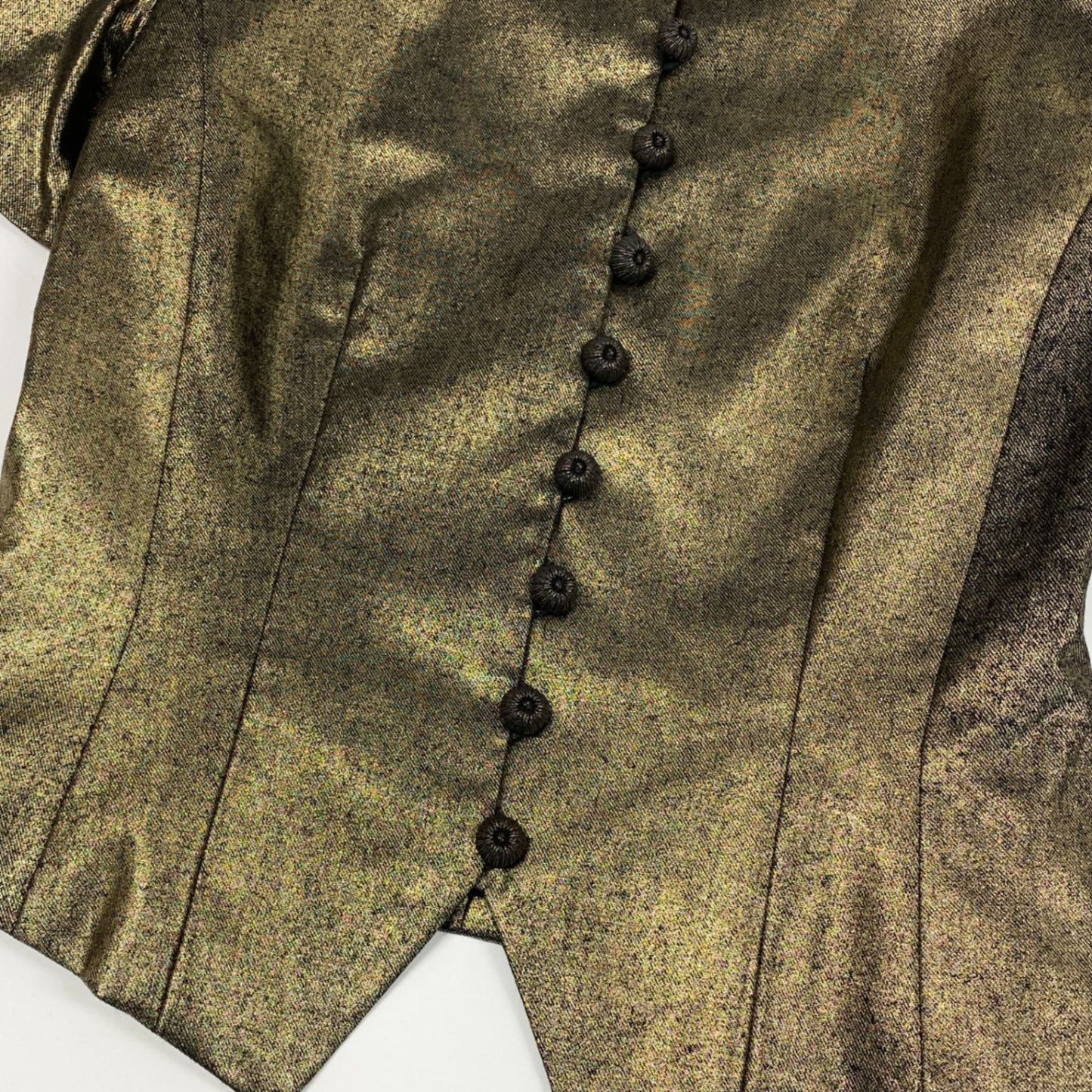 Ab20  Christian Dior クリスチャンディオール 半袖ジャケット ブラウス トップス 装飾ボタン 11 ゴールド レディースu02t