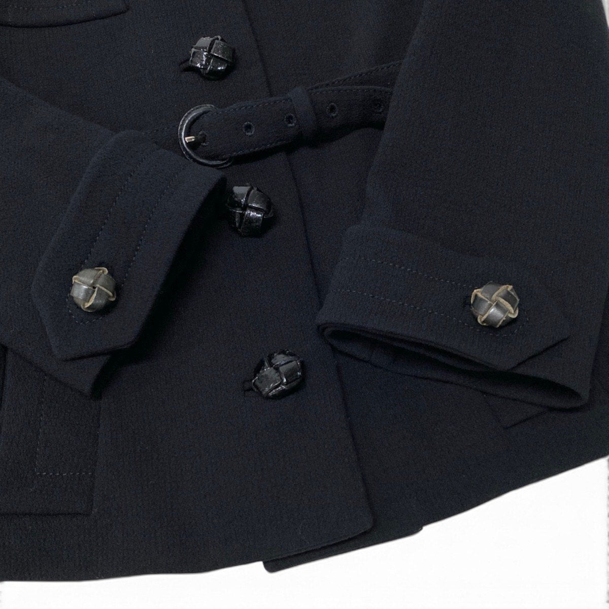 i13 PRADA プラダ ヴィンテージ ノーカラージャケット Vintage Collarless Jacket Black Size38 ブラックt18r