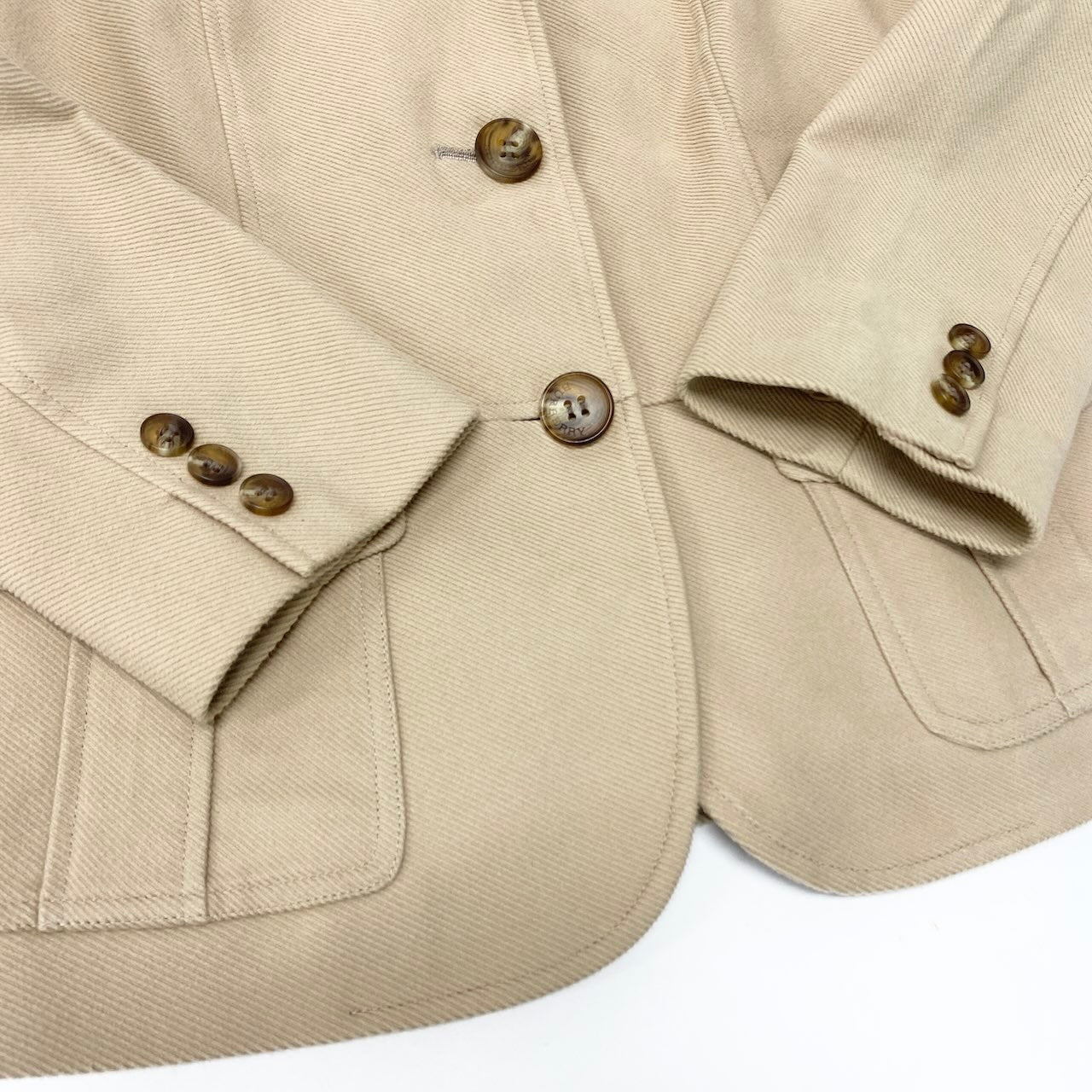 76d9 BURBERRY LONDON バーバリー ロンドン 裏地チェック テーラードジャケット サイズ38 ベージュ ブレザー 日本製t18r